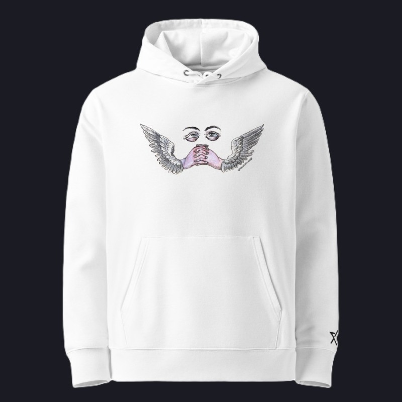 Angel unisex hoodie with embroidery